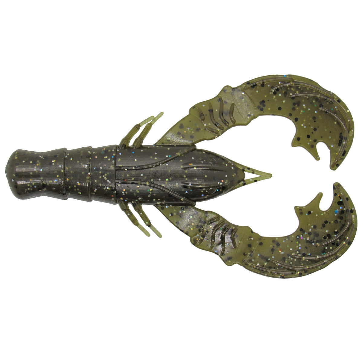 Soft Plastic GrandeBass Crush Craw 4" Swim-Craw Jig Trailer Green Pumpkin Magic 4" Thumping Craw Bait for Bass | High-Vibration Jig Trailer Action