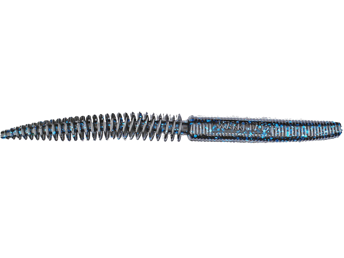 Soft Plastic GrandeBass RattleSnake'O 5" Scented Stick Bait 8pk Black Blue Flk Shaky Head Stick Bait for Bass | 5" Scented Stand-Up Worm