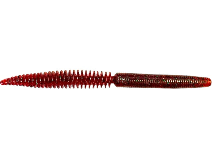 Soft Plastic GrandeBass RattleSnake'O 5" Scented Stick Bait 8pk Red Bug Shaky Head Stick Bait for Bass | 5" Scented Stand-Up Worm