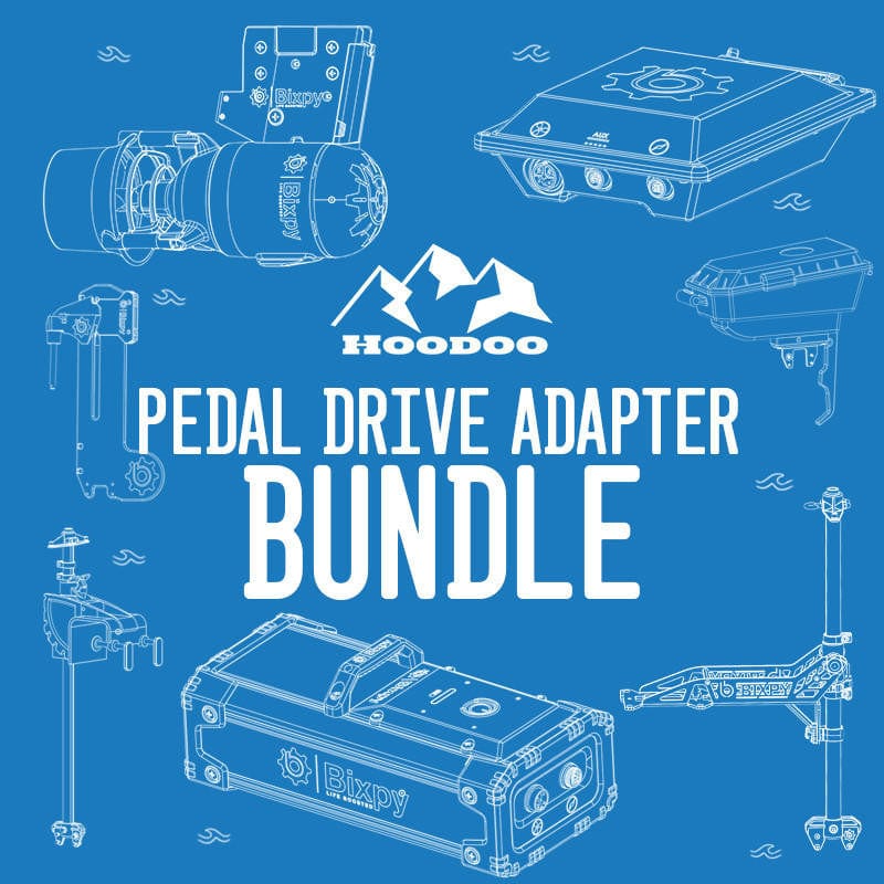 Hoodoo/Bixpy K-1 Outboard Kit - Pedal Drive Adapter Bundle Hoodoo/Bixpy K-1 Outboard Kit - Pedal Drive Adapter Bundle