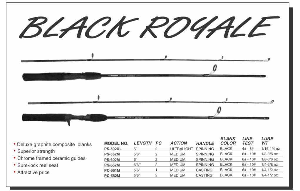 Fishing Rods HT Black Royale Spinning Rod HT Black Royale Spinning Rod | Pescador Fishing Supply