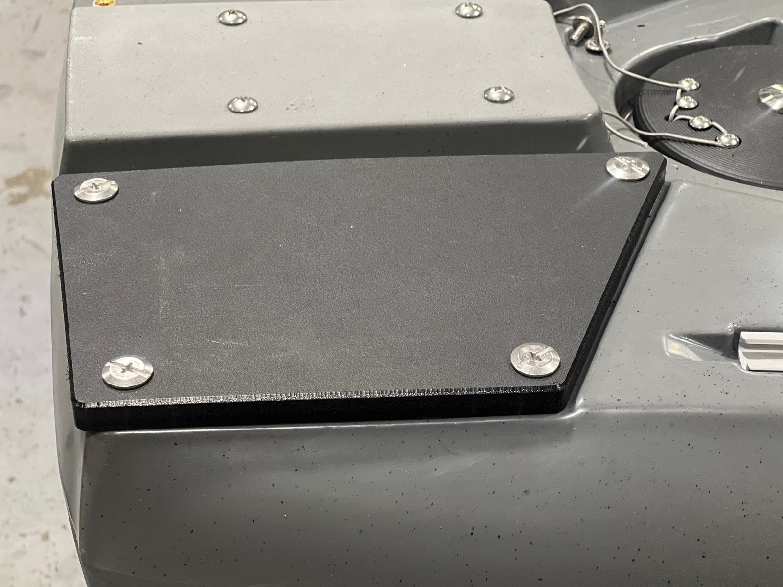 PWR 129 stern mounting plate installed on kayak