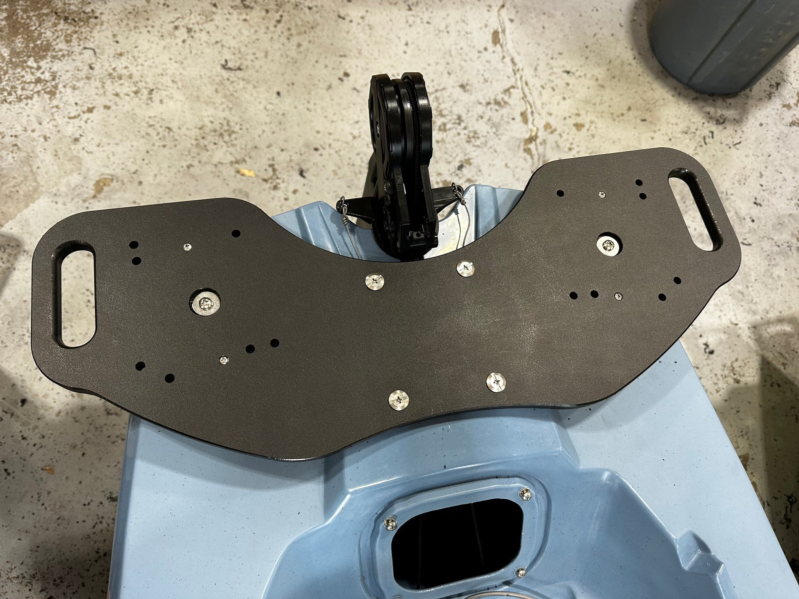 Power-Pole and motor mount for Bonafide kayak