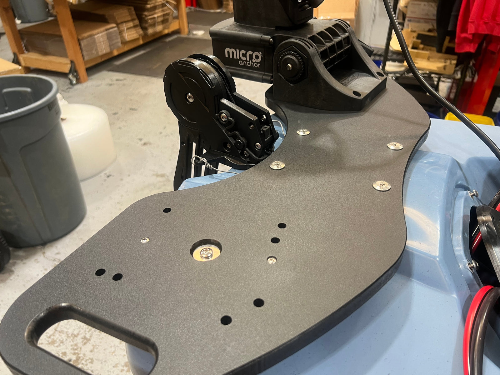 Power-Pole and motor mount for Bonafide kayak