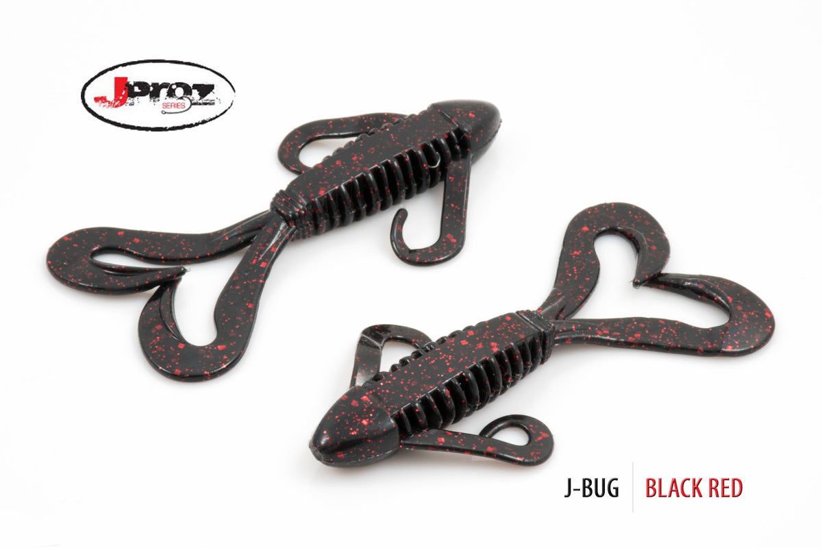 Soft Plastic J-Bug Black Red Glitter J-Bug