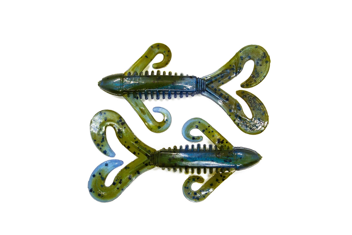 Soft Plastic J-Bug Green Pumpkin Blue Swirl J-Bug