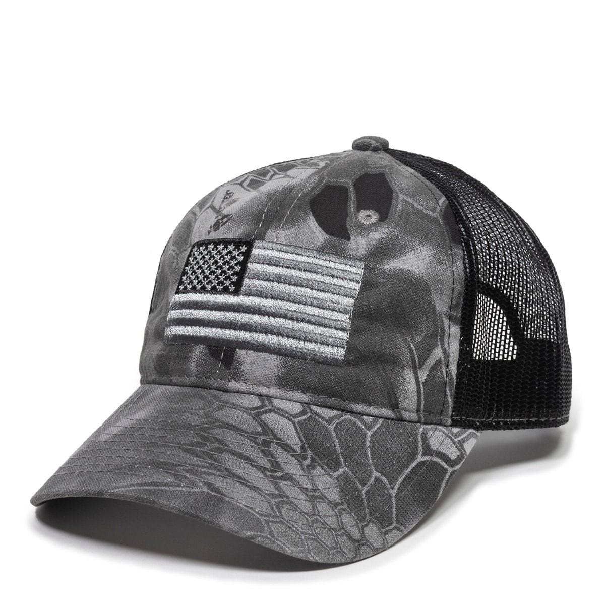 Accessories &amp; Gear Kryptek Black Raid US Flag Unstructured Fishing Hat