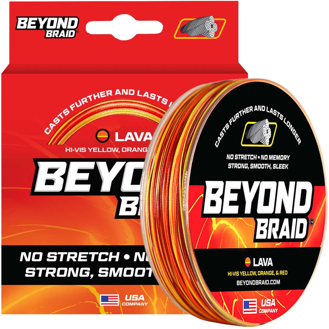 Beyond Braid Lava line used for bass, crappie, and offshore species