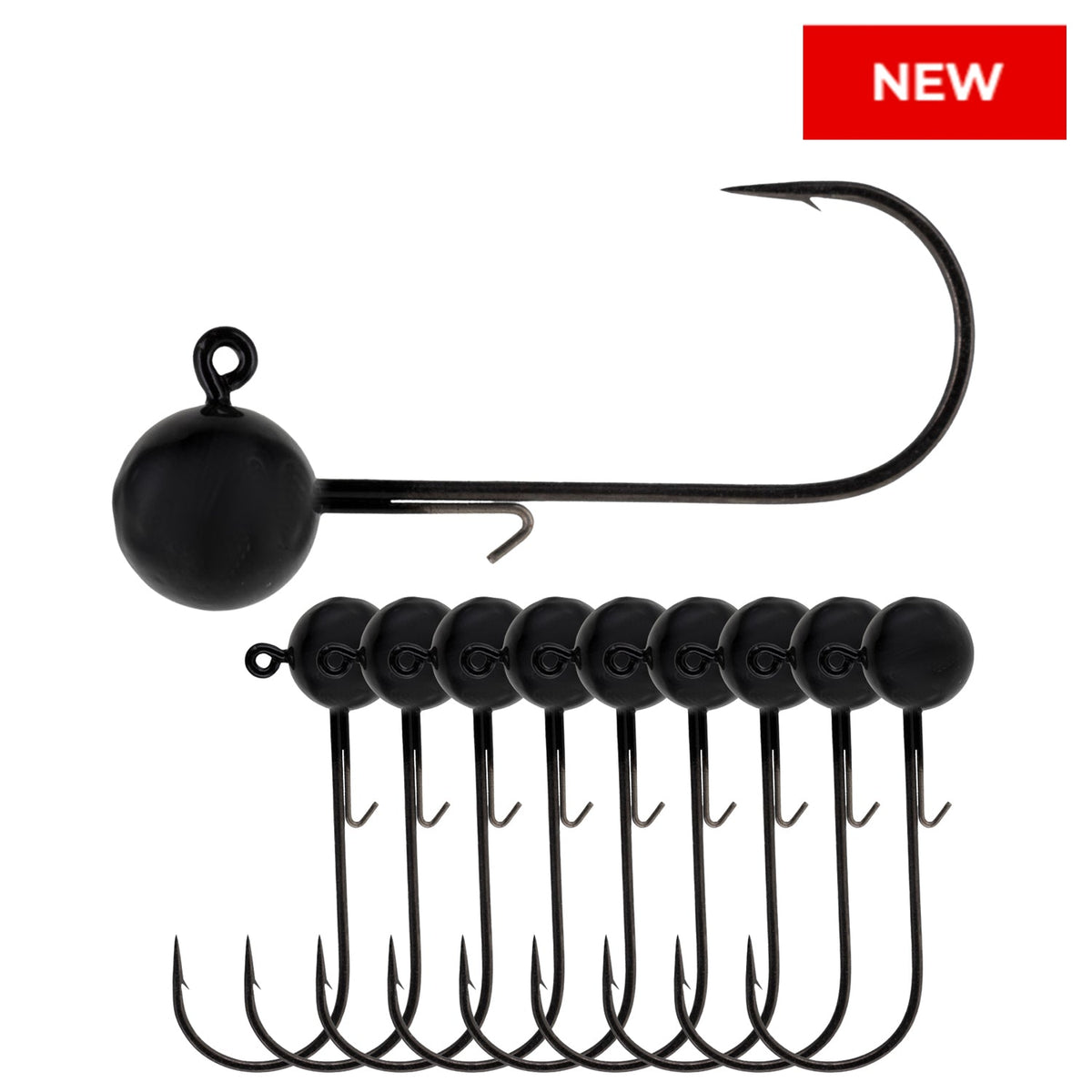 Reaction Tackle Ball Jig Heads 10-Pack – Round Lead Jig Hooks