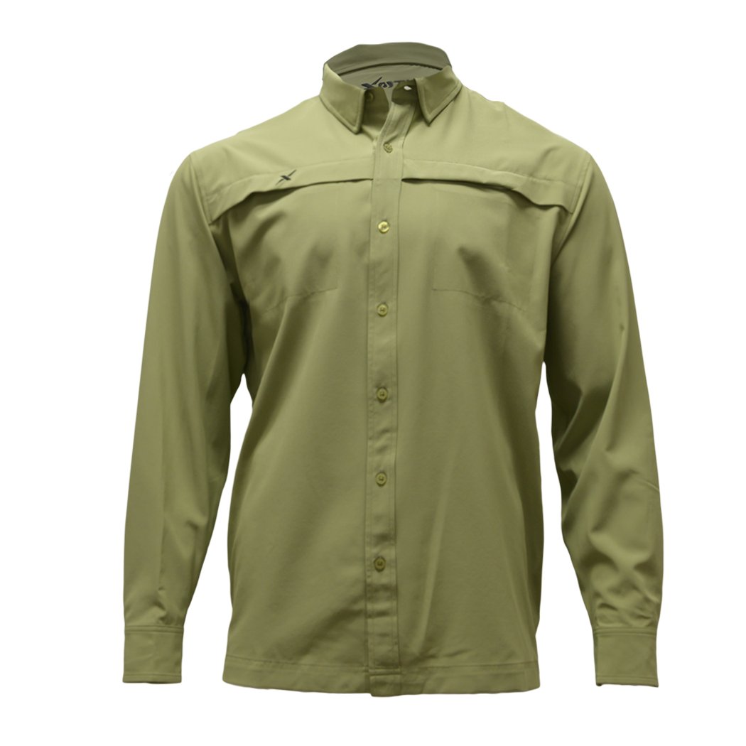 Xotic Camo & Fishing Gear Long Sleeve Solid Lifestyle Button Down w/ REPEL-X