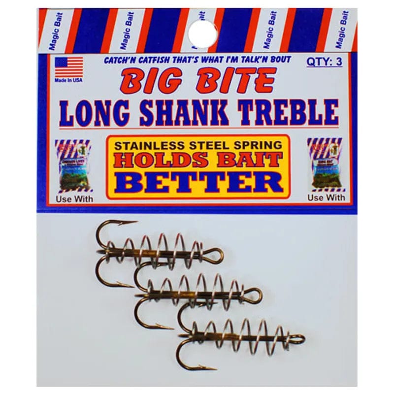 Baits Magic Bait Big Bite Long Shank Dough Bait Treble Hooks - 3 Pack Magic Bait Big Bite Long Shank Treble Hooks | Pescador Fishing Supply