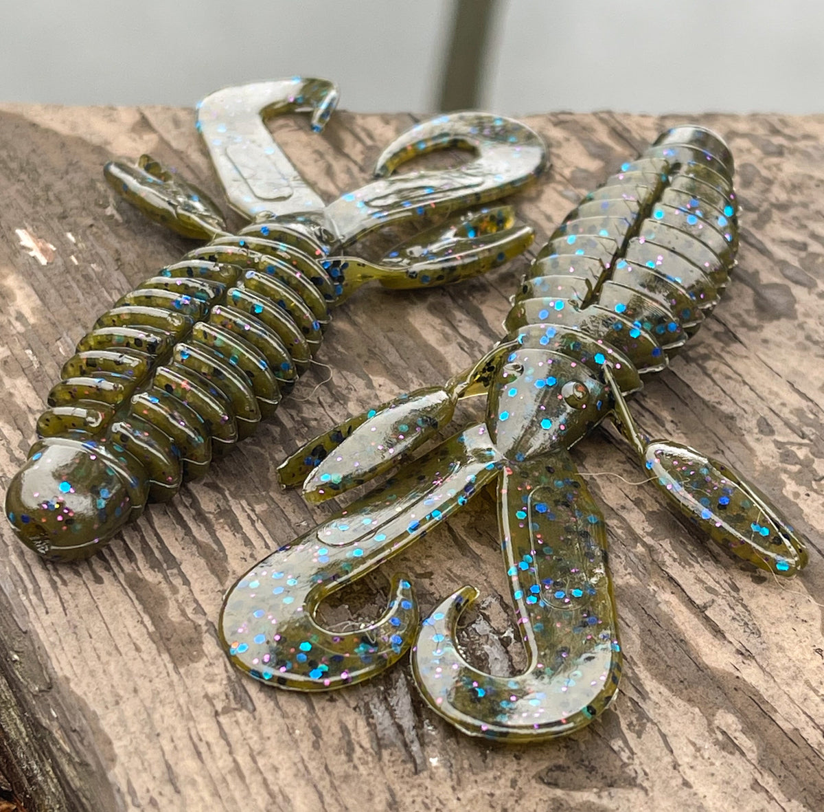 soft plastic Nighthawk Green Pumpkin Blue/Purple Flake Nighthawk