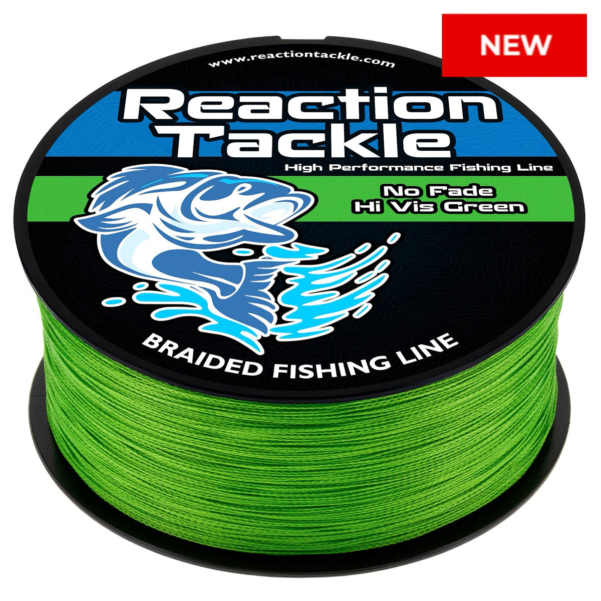 Reaction Tackle Braided Fishing Line – NO FADE Hi-Vis Green