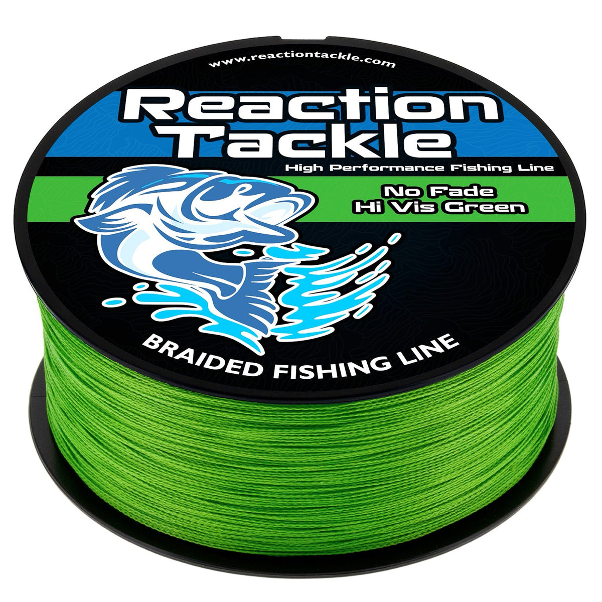 Reaction Tackle Braided Fishing Line – NO FADE Hi-Vis Green