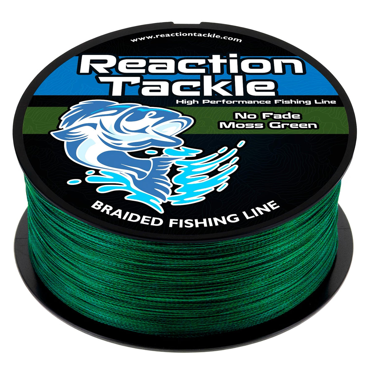 Reaction Tackle Braided Fishing Line – NO FADE Moss Green