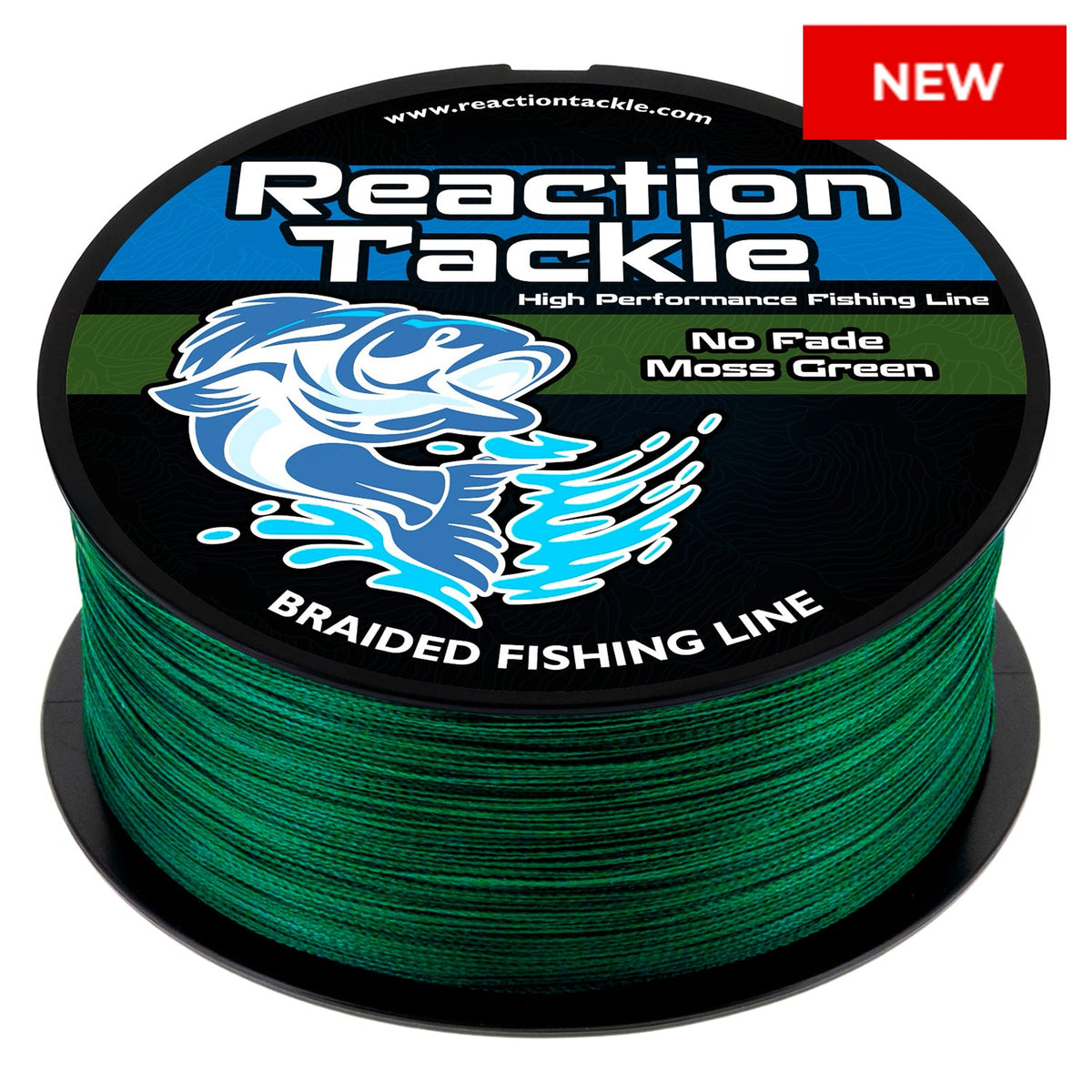 Reaction Tackle Braided Fishing Line – NO FADE Moss Green
