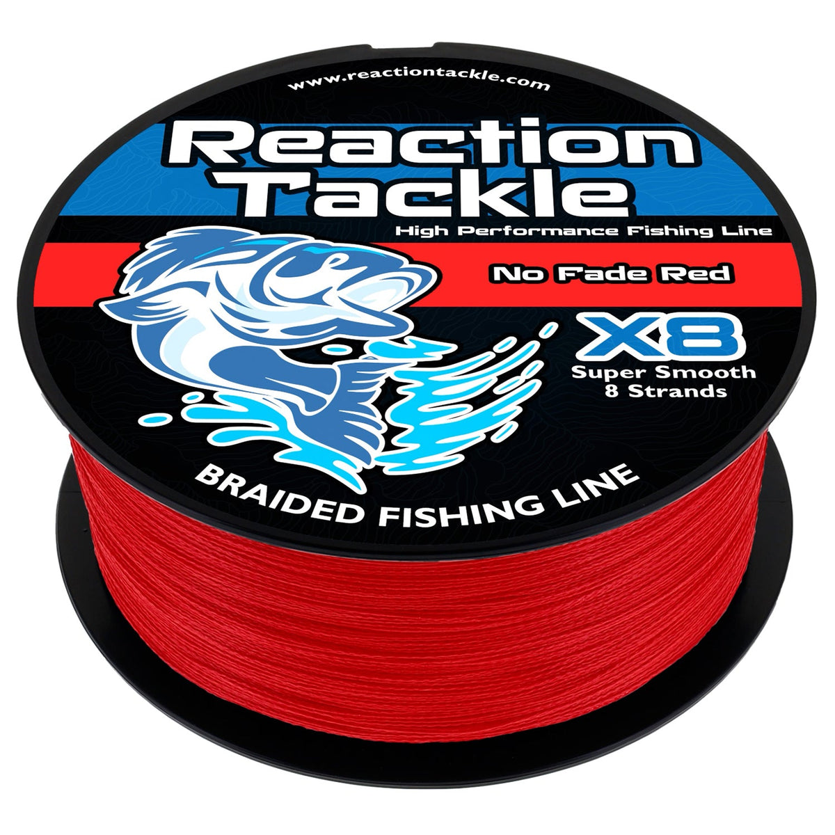 Reaction Tackle X8 Braided Fishing Line – No Fade Red