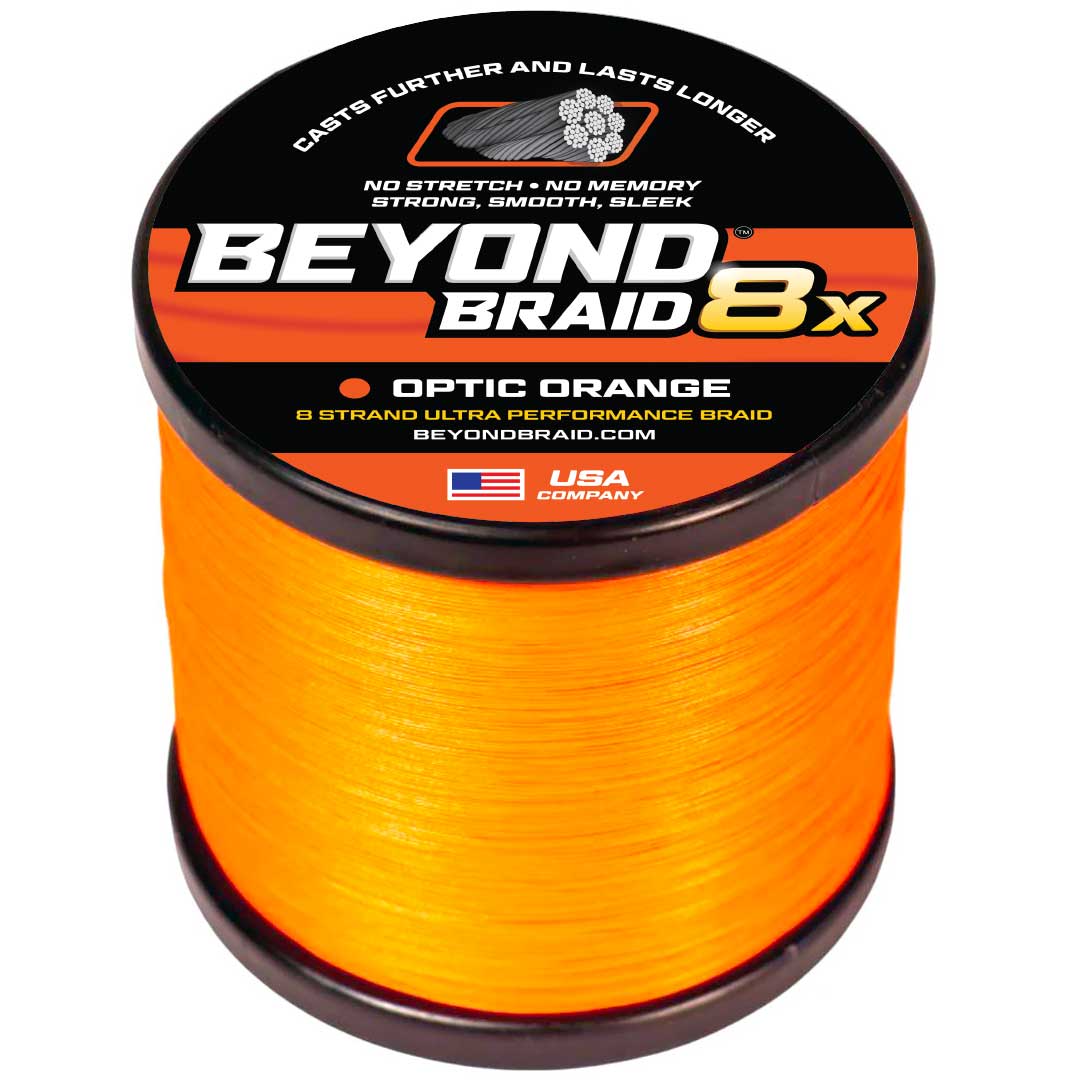 optic orange 8 strand braided fishing line high visibility