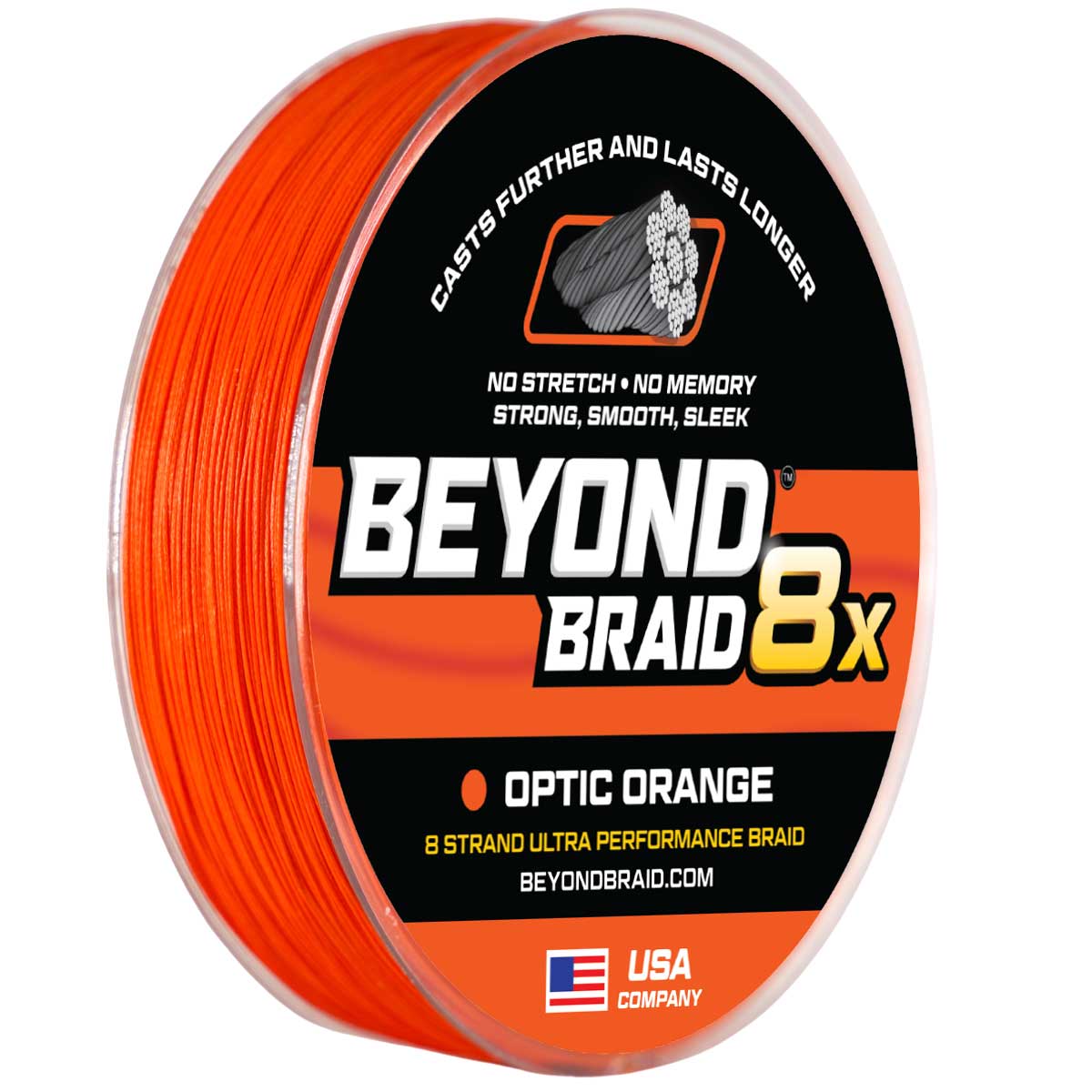 optic orange 8 strand braided fishing line high visibility