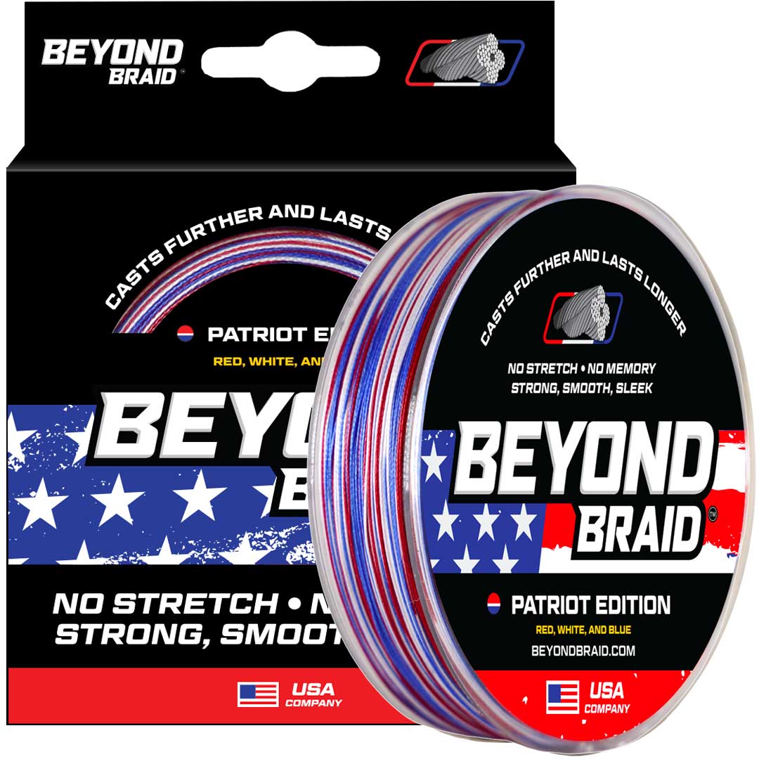 Beyond Braid Patriot Edition Red White &amp; Blue Braided Fishing Line