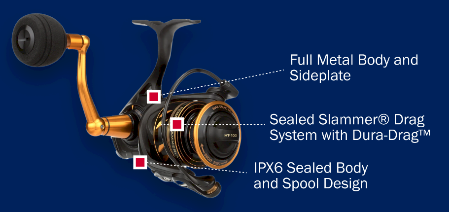 Spinning Reel Penn Slammer IV Spinning Reels Penn Slammer IV Spinning Reels – Pescador Fishing Supply