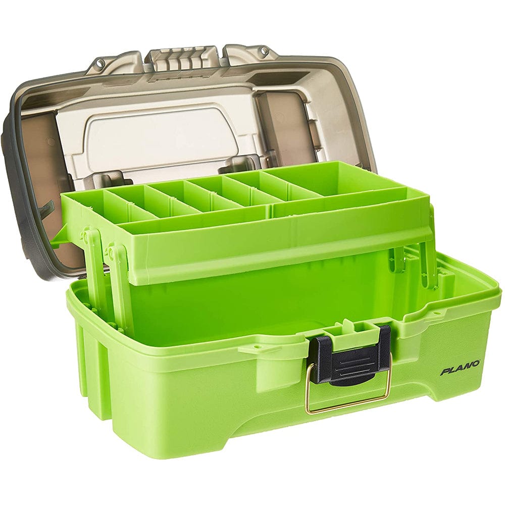 Outdoor Plano 1-Tray Tackle Box w/Dual Top Access - Smoke &amp; Bright Green