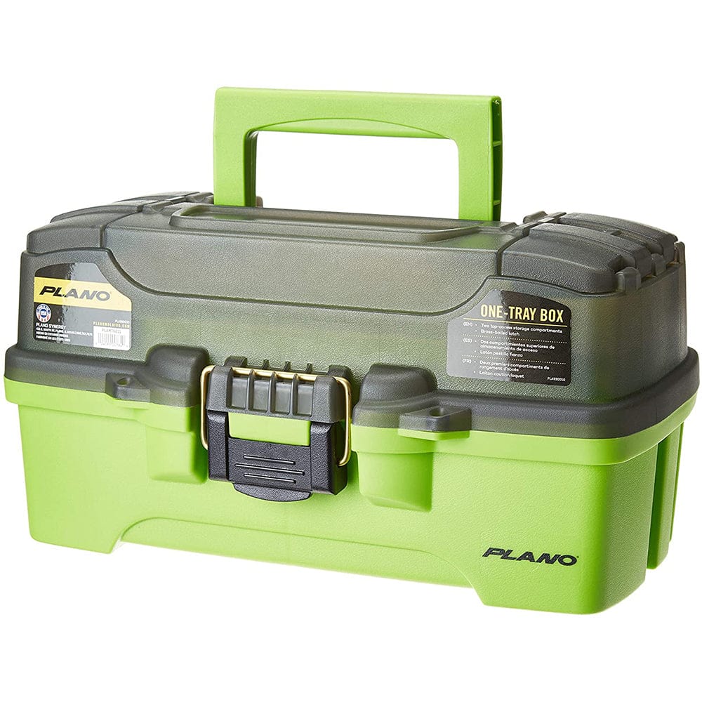 Outdoor Plano 1-Tray Tackle Box w/Dual Top Access - Smoke &amp; Bright Green