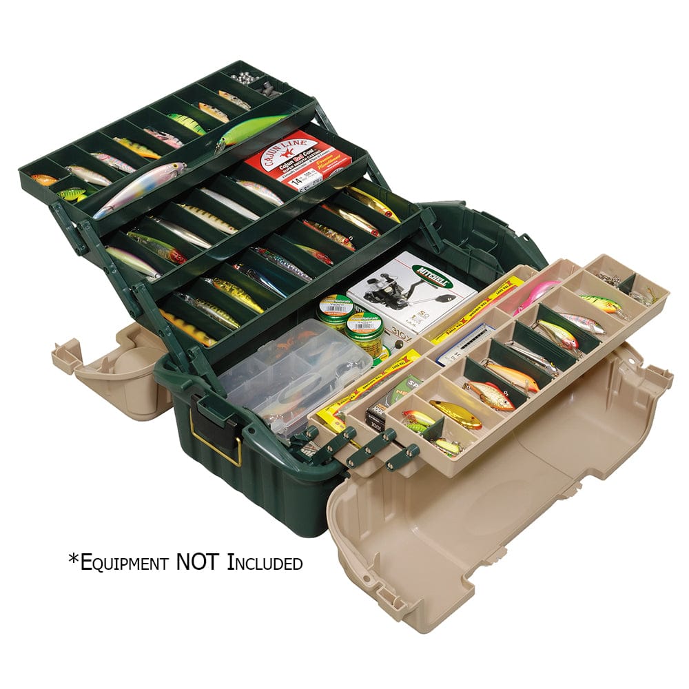 Outdoor Plano Hip Roof Tackle Box w/6-Trays - Green/Sandstone