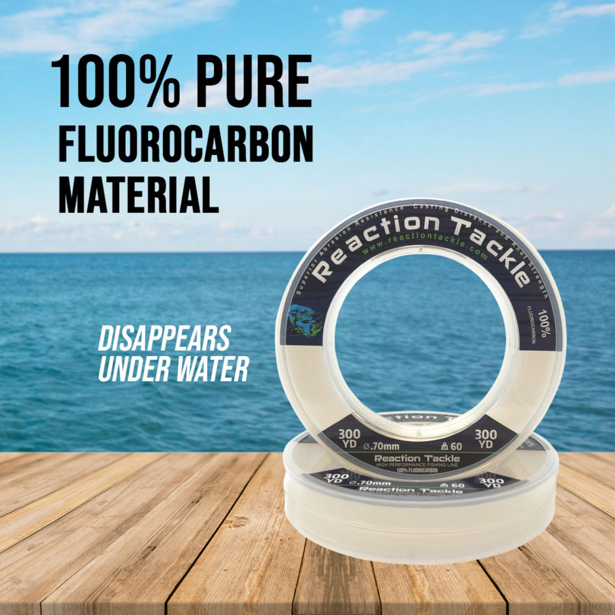 Fluorocarbon Reaction Tackle 100% Pure Fluorocarbon Fishing Line 100% Pure Fluorocarbon Fishing Line | Reaction Tackle