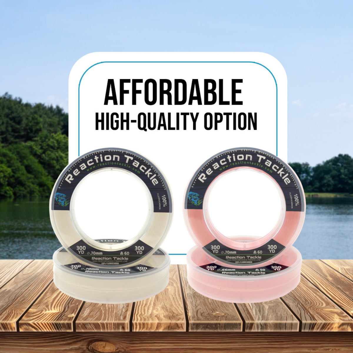 Fluorocarbon Reaction Tackle 100% Pure Fluorocarbon Fishing Line 100% Pure Fluorocarbon Fishing Line | Reaction Tackle