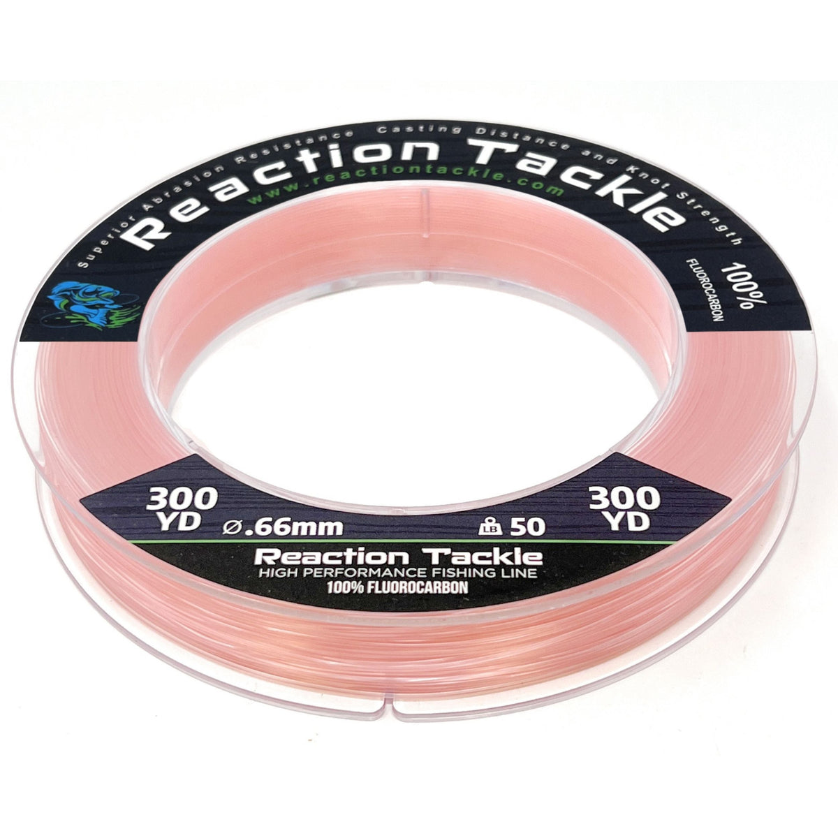 Fluorocarbon Reaction Tackle 100% Pure Fluorocarbon Fishing Line Pink / 4LB (50 yards) 100% Pure Fluorocarbon Fishing Line | Reaction Tackle