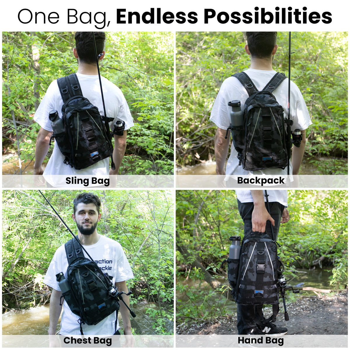 Tackle Backpack Reaction Tackle 2-in-1 Fishing Sling Bag / Backpack Reaction Tackle 2-in-1 Sling Bag / Backpack - Pescador Fishing Supply