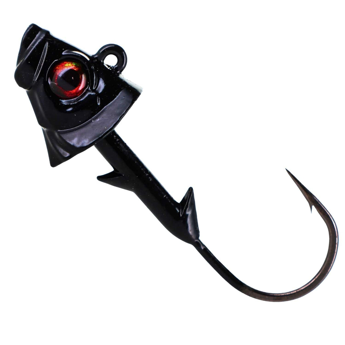 Jig Head Reaction Tackle 97% Tungsten Fish Head Swimbait Jigs – 5 Pack 1/4 oz (3/0 Hook) / Black Reaction Tackle 97% Pure Tungsten Jig Heads  – Pescador Fishing Supply