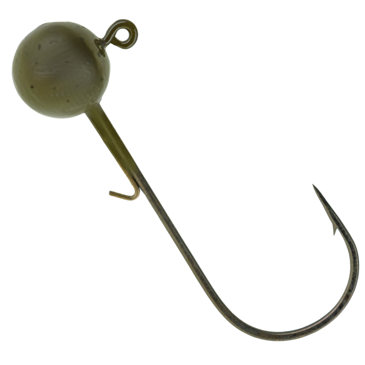Jig Head Reaction Tackle Ball Jig Heads 10-Pack – Round Lead Jig Hooks 1/16 oz - #2 Hook / Green Pumpkin Reaction Tackle Ball Jig Heads 10-Pack – Pescador Fishing Supply