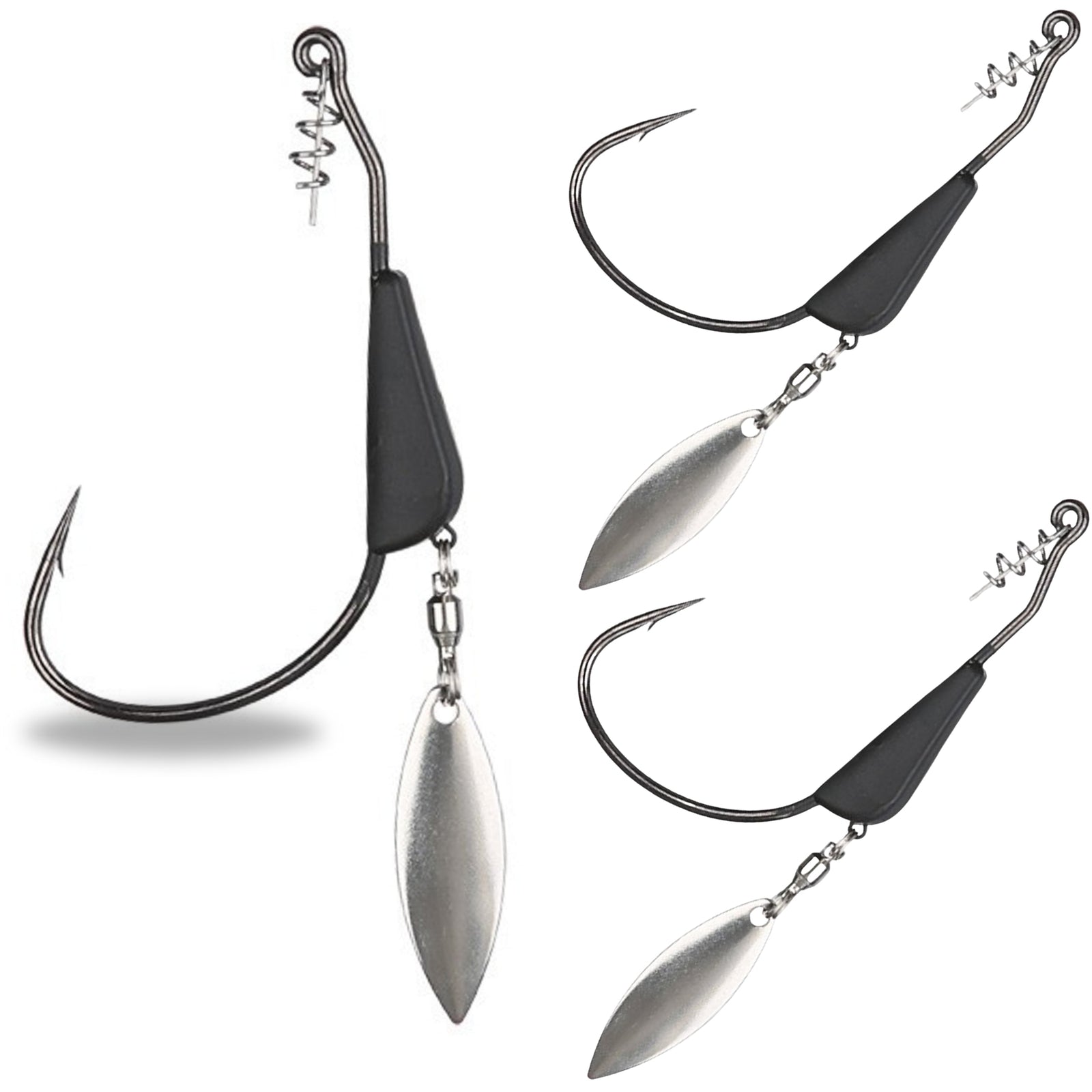 Fish Hooks Reaction Tackle Bladed Tungsten Weighted Swimbait Hooks – 3-Pack 1/8oz- 3/0 hook Bladed Tungsten Swimbait Hooks – Pescador Fishing Supply  