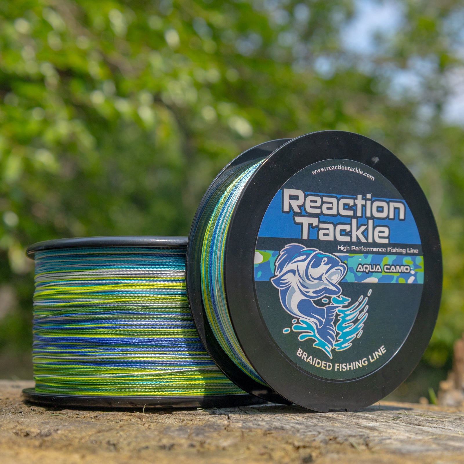 Braided Fishing Line Reaction Tackle Braided Fishing Line – Aqua Camo Aqua Camo Braided Fishing Line – Pescador Fishing Supply