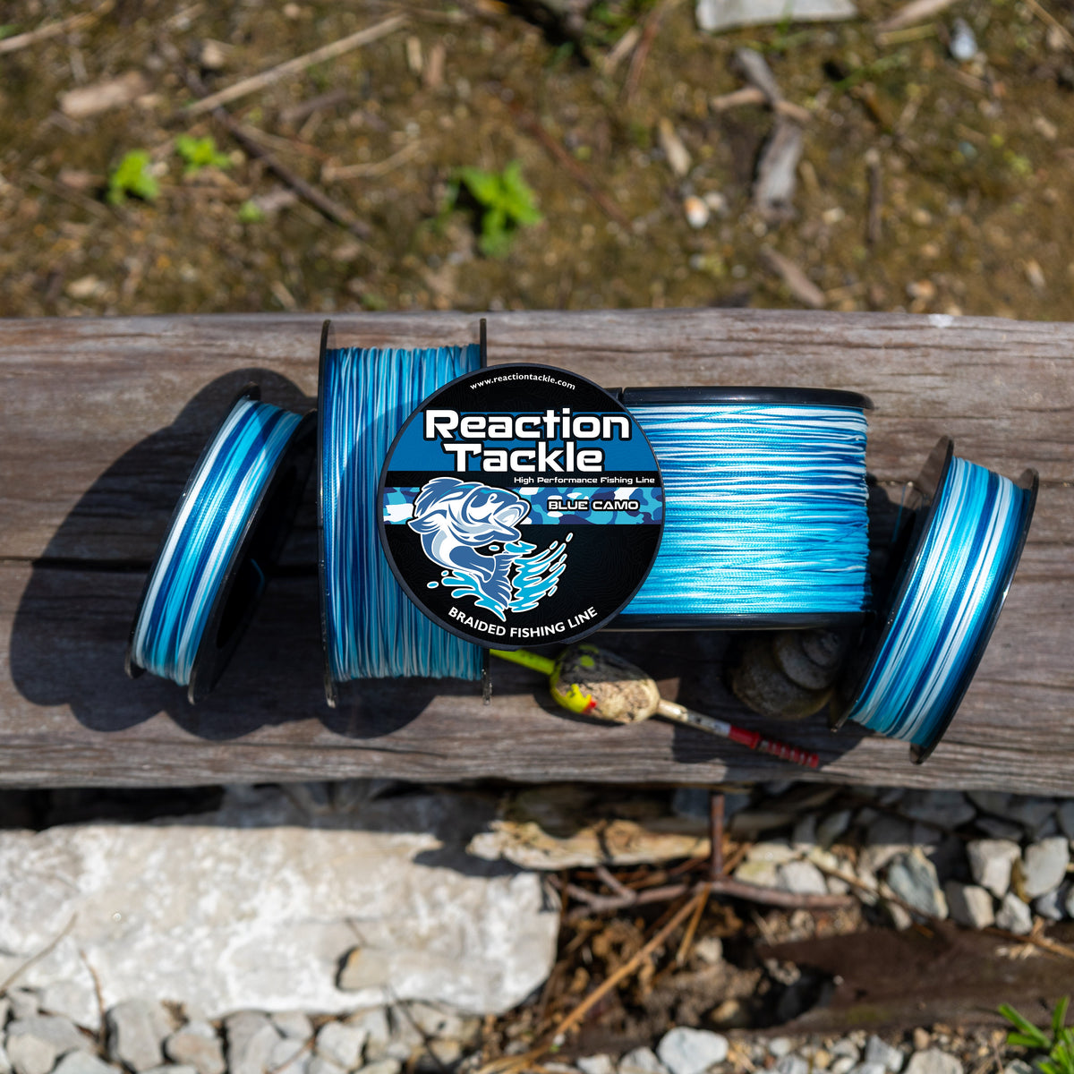 Braided Fishing Line Reaction Tackle Braided Fishing Line – Blue Camo Blue Camo Braided Fishing Line - Pescador Fishing Supply