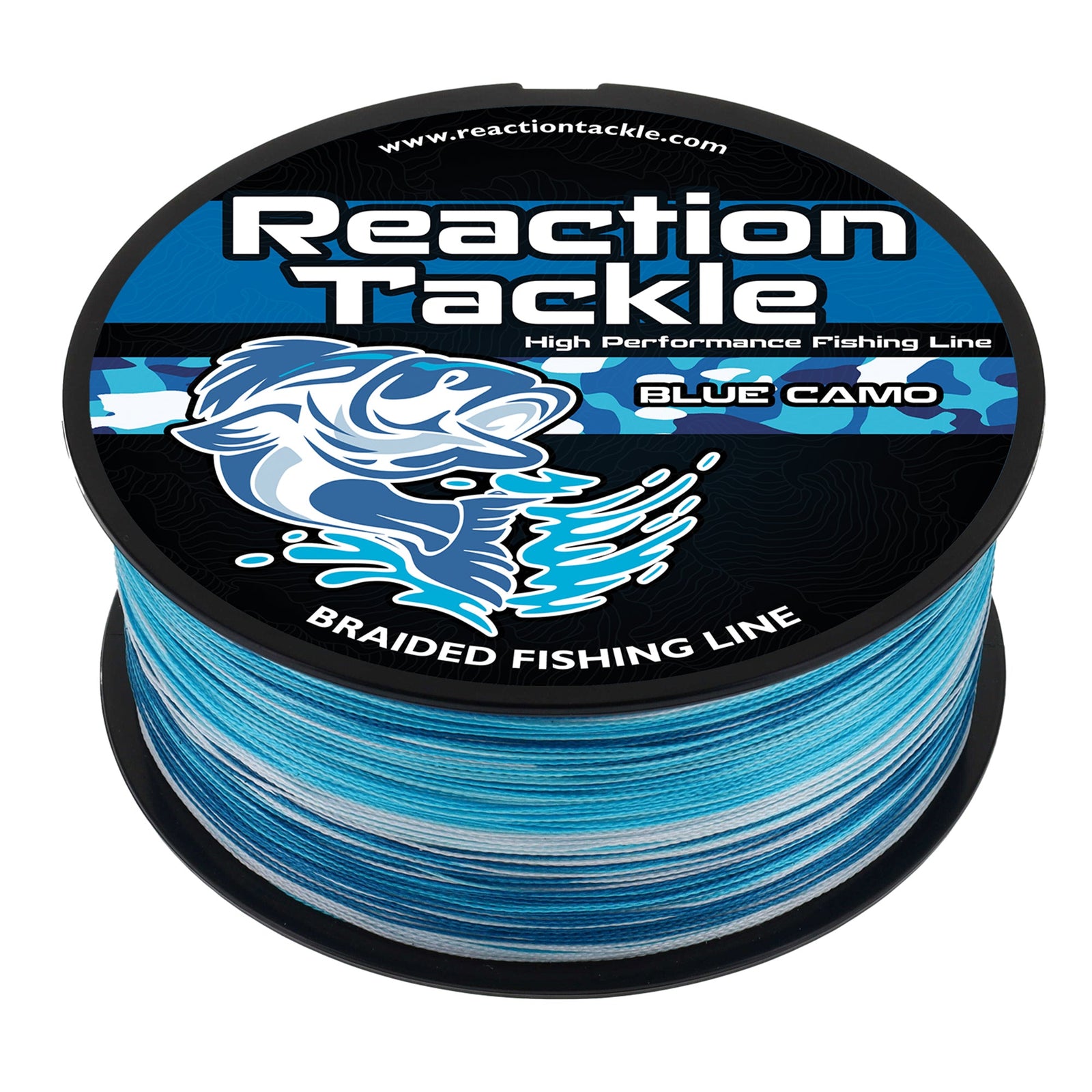 Braided Fishing Line Reaction Tackle Braided Fishing Line – Blue Camo Blue Camo Braided Fishing Line - Pescador Fishing Supply