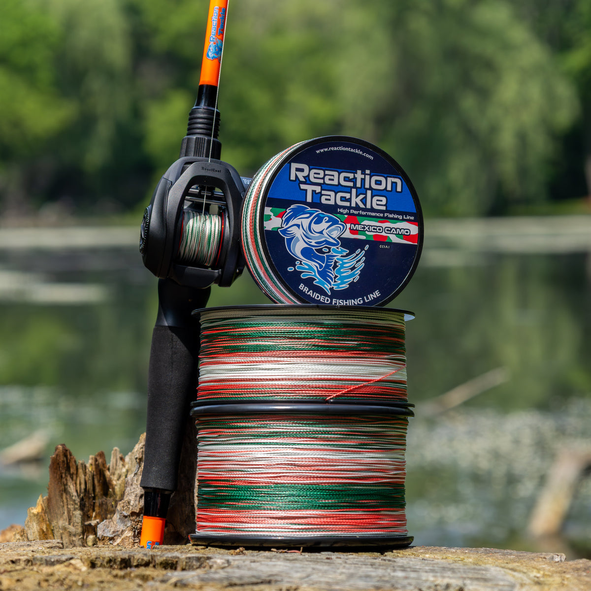 Braided Fishing Line Reaction Tackle Braided Fishing Line – Mexico Camo Mexico Camo Braided Fishing Line – Pescador Fishing Supply