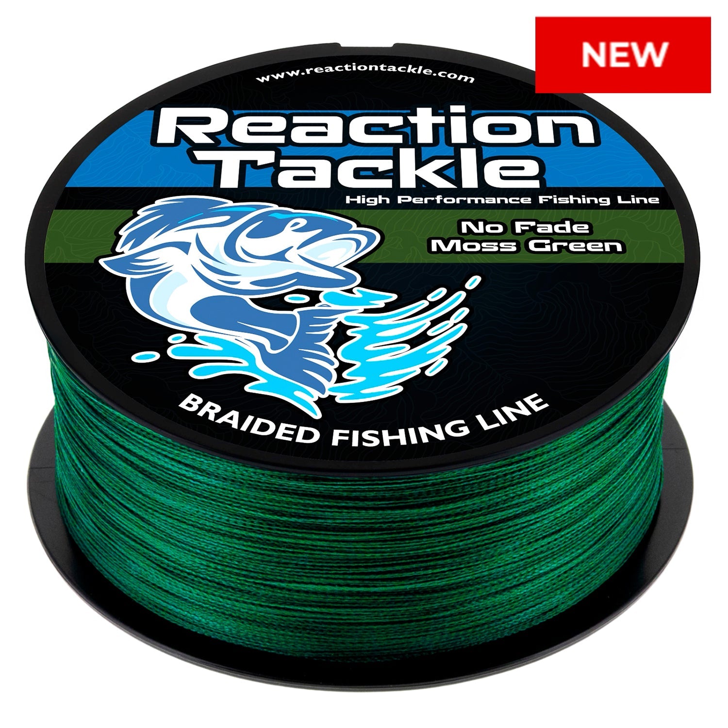 Reaction Tackle Braided Fishing Line - NO FADE Moss Green