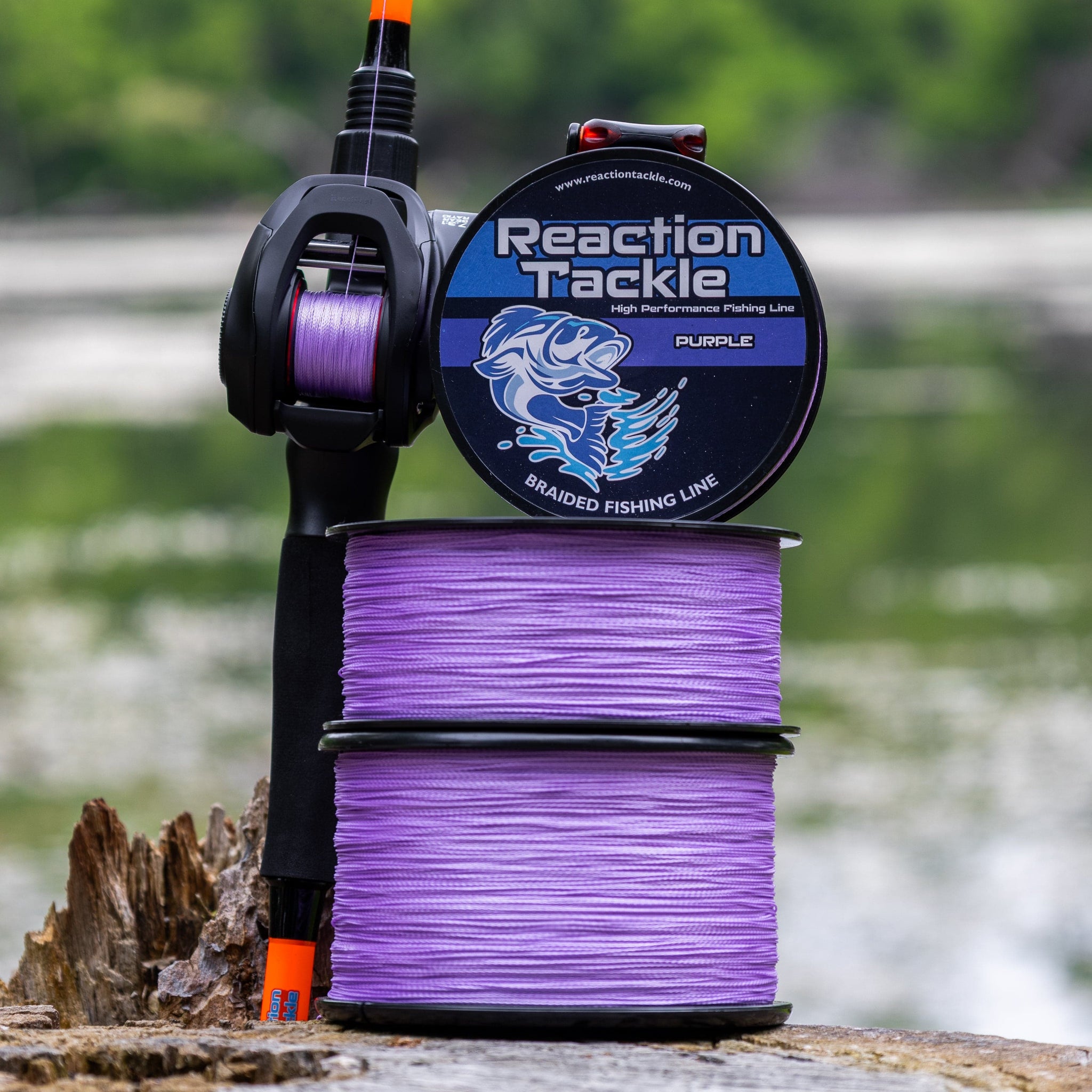 braid fishing line on reel Reaction Tackle Braided Line (Purple)