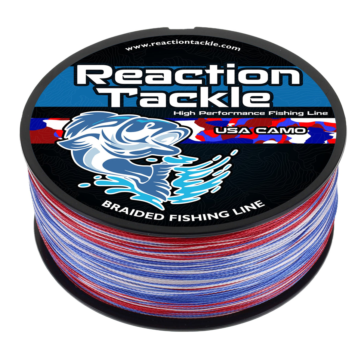 Braided Fishing Line Reaction Tackle Braided Fishing Line – USA Camo USA Camo Braided Fishing Line – Pescador Fishing Supply