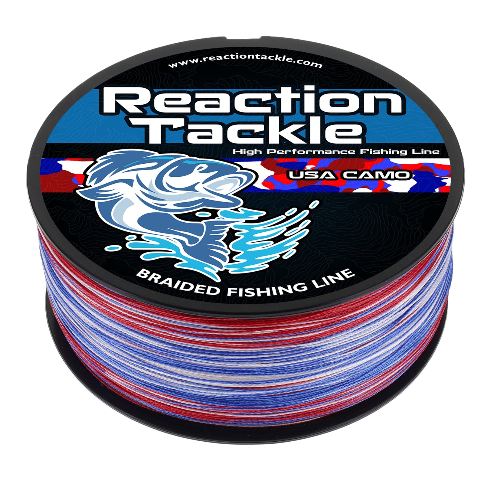Braided Fishing Line Reaction Tackle Braided Fishing Line – USA Camo USA Camo Braided Fishing Line – Pescador Fishing Supply