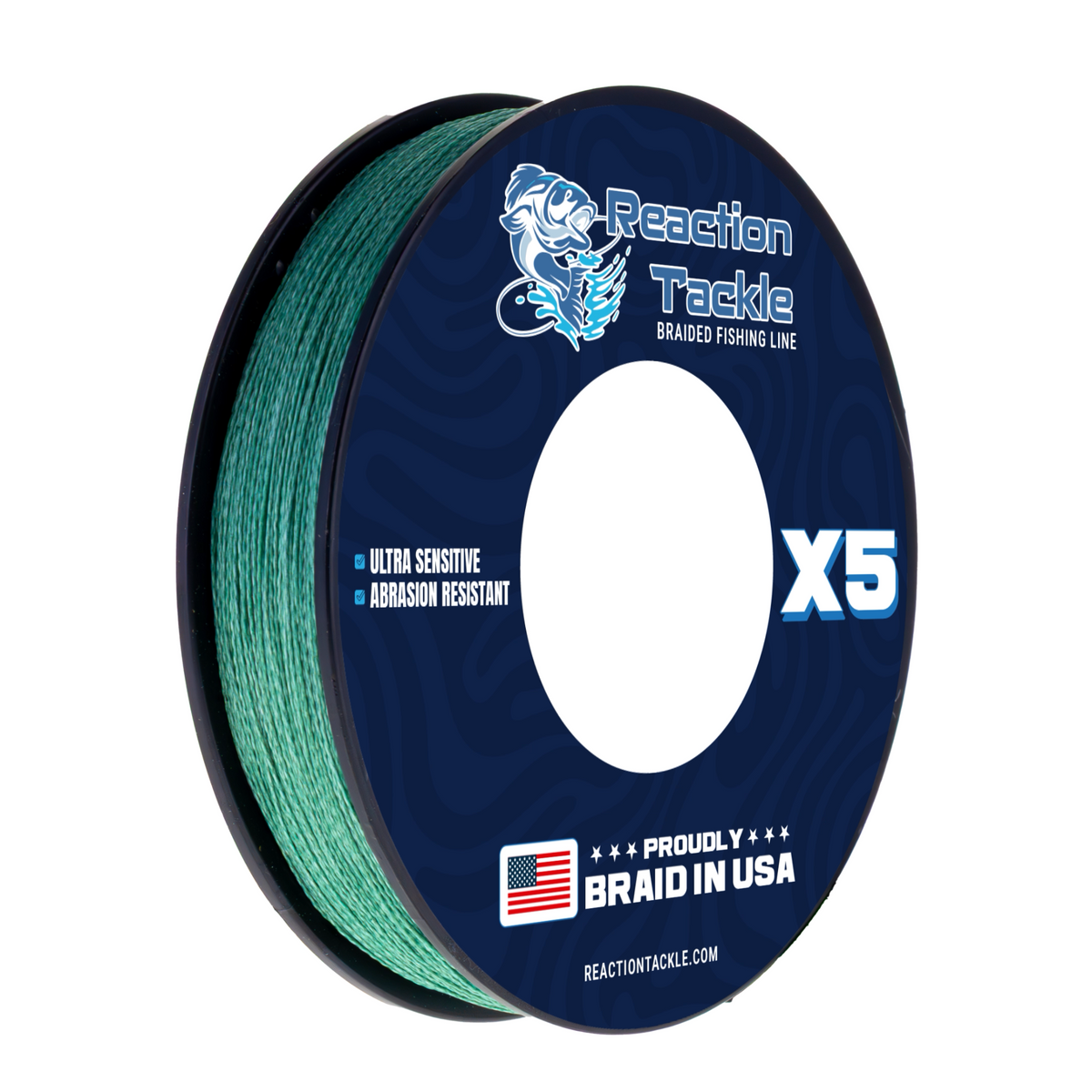 Braided Fishing Line Reaction Tackle BRAIDED IN THE USA Fishing Line- 5X- NEW X5 GREEN / 10LB / 150 yards Reaction Tackle BRAIDED IN THE USA Fishing Line- 5X- NEW