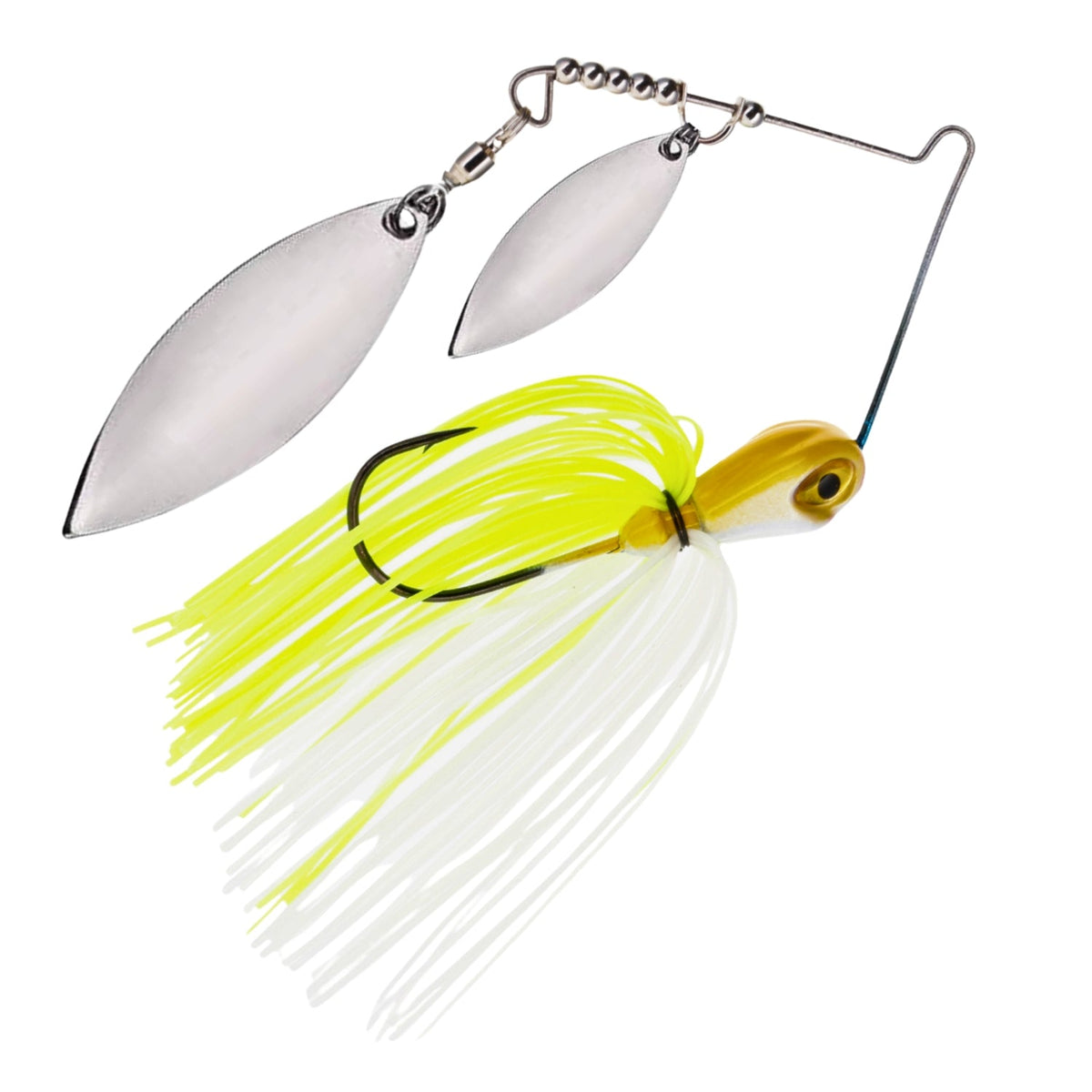 Spinnerbaits Reaction Tackle Double Willow Spinnerbaits – 3 Pack White Chartreuse / 1/4 oz - 3/0 Hook Reaction Tackle Double Willow Spinnerbaits – Pescador Fishing Supply