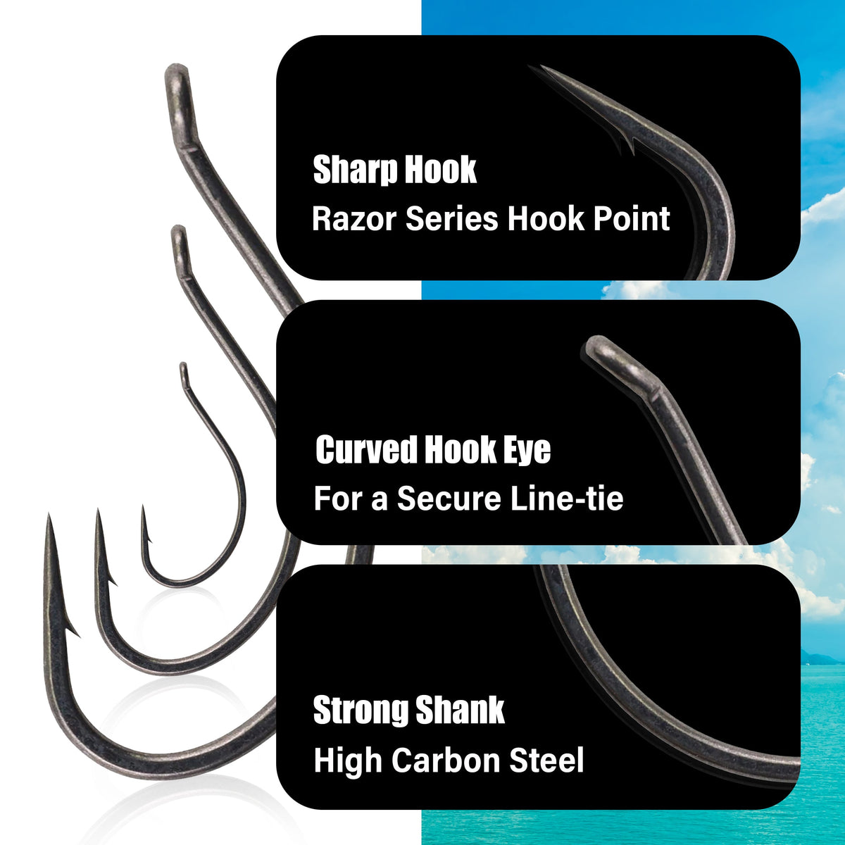 Fish Hooks Reaction Tackle Drop Shot Hooks 50-Pack – EWG Hooks Reaction Tackle Drop Shot Hooks 50-Pack – Pescador Fishing Supply