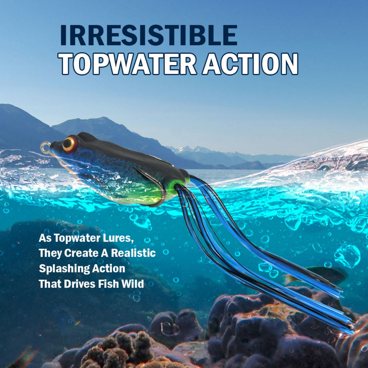 Frogs Reaction Tackle Hollow Body Frogs – 2-Pack (2.5") Reaction Tackle Hollow Body Frogs 2-Pack - Pescador Fishing Supply