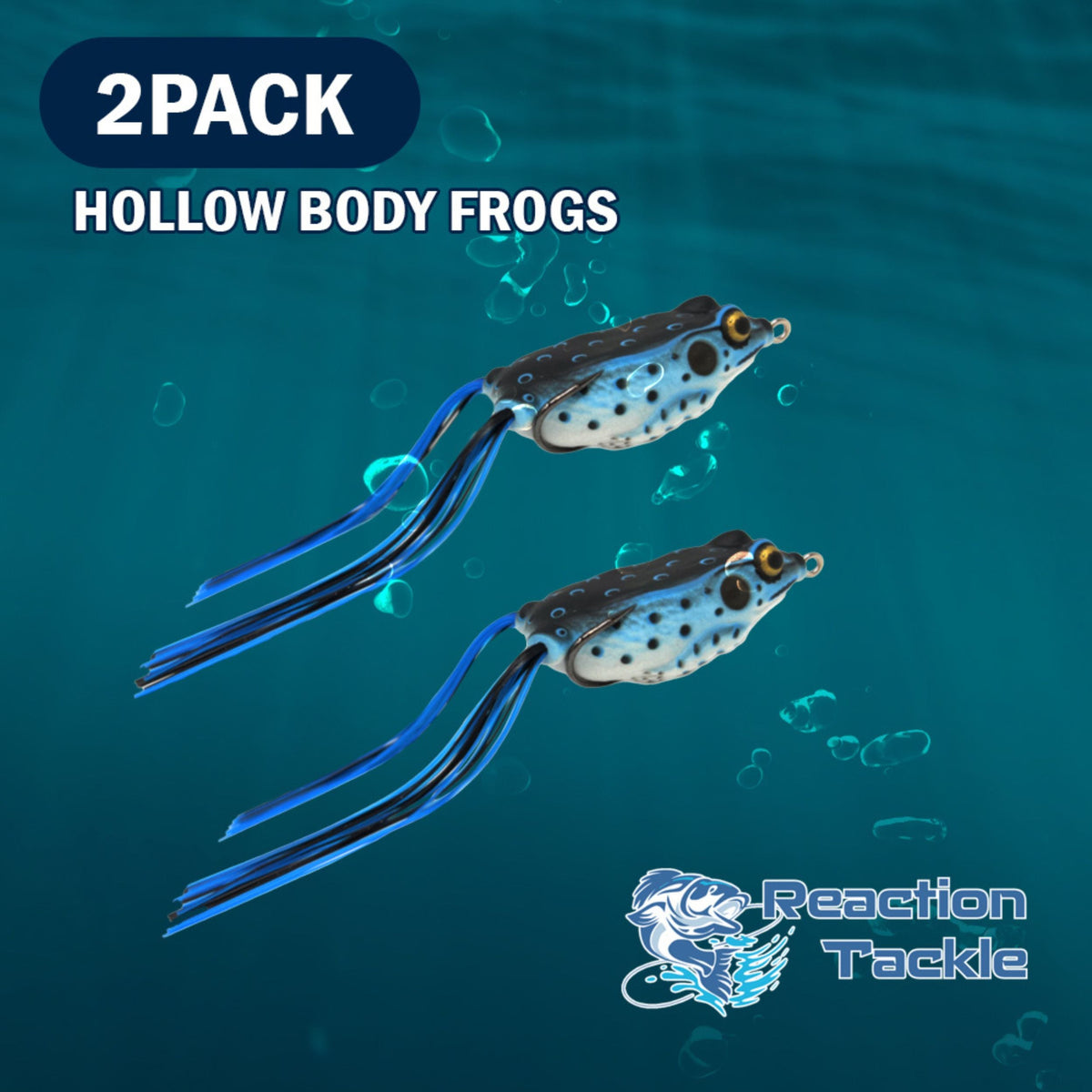 Frogs Reaction Tackle Hollow Body Frogs – 2-Pack (2.5") Reaction Tackle Hollow Body Frogs 2-Pack - Pescador Fishing Supply