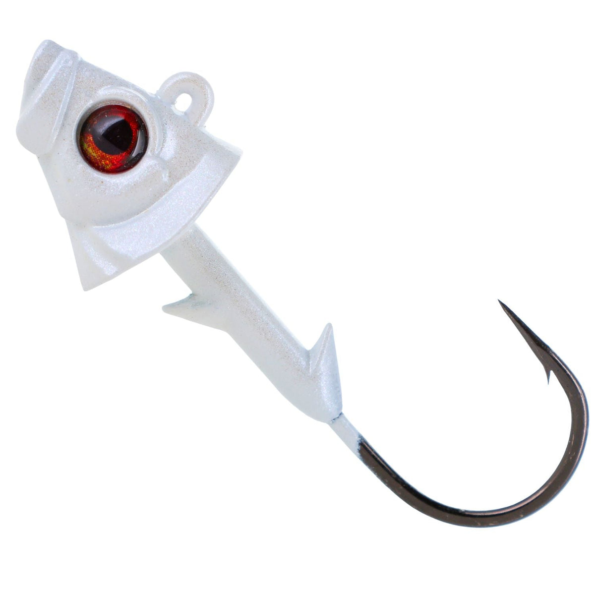 Jig Head Reaction Tackle Lead Fish Head Swimbait Jigs - 5-PACK White / 1/4 oz - 3/0 Hook Reaction Tackle Lead Fish Head Jigs – Pescador Fishing Supply