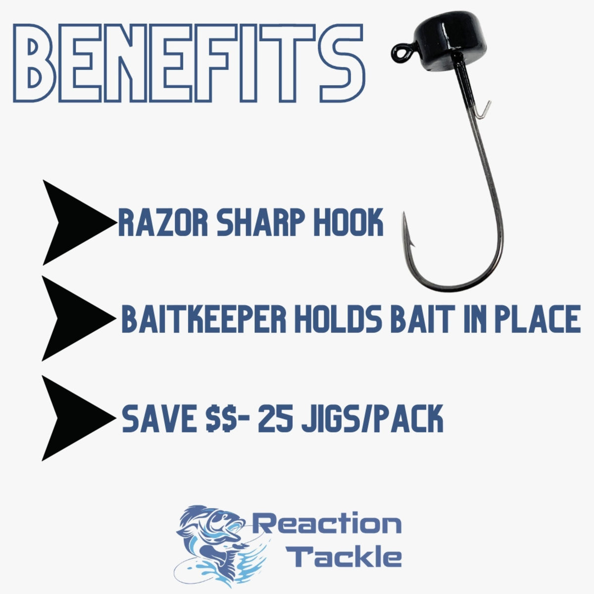 Jig Head Reaction Tackle Lead Ned Rig Shroom Jigs – 25 Pack Reaction Tackle Lead Ned Rig Shroom Jigs – Pescador Fishing Supply